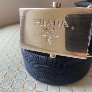 Prada Prada belt 2CN004 silver buckle men's women's unisex